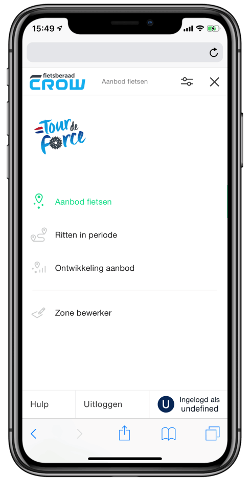 Deelfiets Dashboard — monitoringtool voor overheden (CROW / Tour de Force)